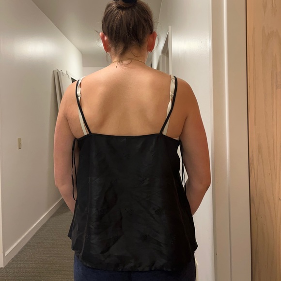 Zara Satin Effect Tank with Embroidered Eyelet Details Size Large - Picture 4 of 4